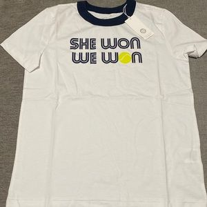 TORY SPORT “SHE WON WE WON” SHIRT “BATTLE OF THE SEXES” NEVER WORN-WITH TAGS!